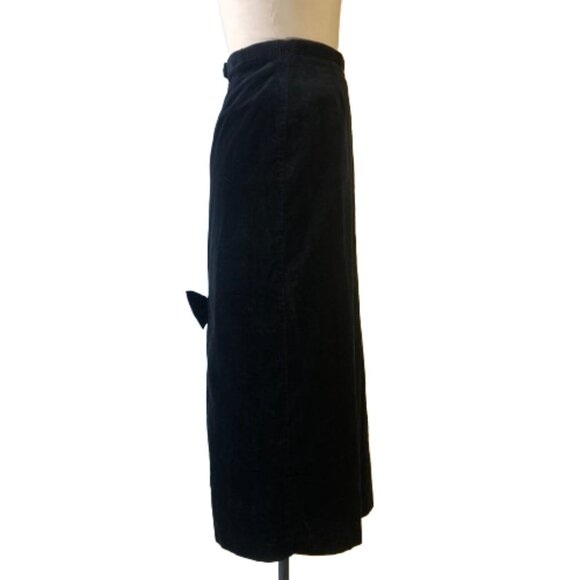 Vintage pencil fitted velvet skirt with bow - Picture 4 of 14